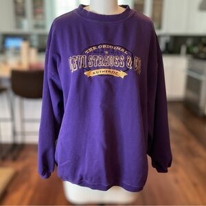 Vintage Levis Mens Size Large Pullover Fleece Spell Out Logo Sweatshirt